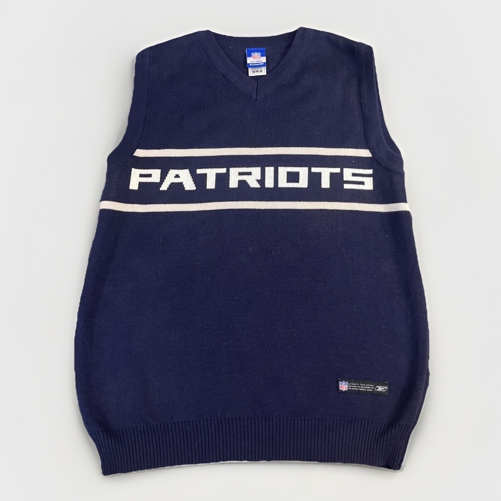 Reebok New England Patriots Men's Vintage Style Sweater Vest Size Medium NFL